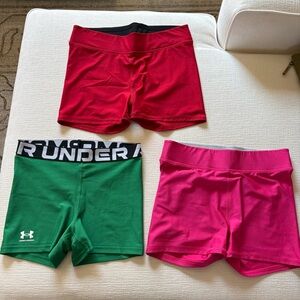 Under Armour & DSG Compression Shorts - Red, Green, Pink